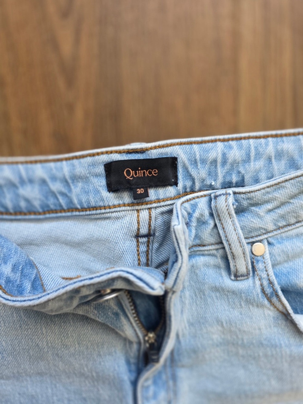 Quince Bella Stretch Relaxed Straight Jeans - 30, Cool Blue - Picture 5 of 6